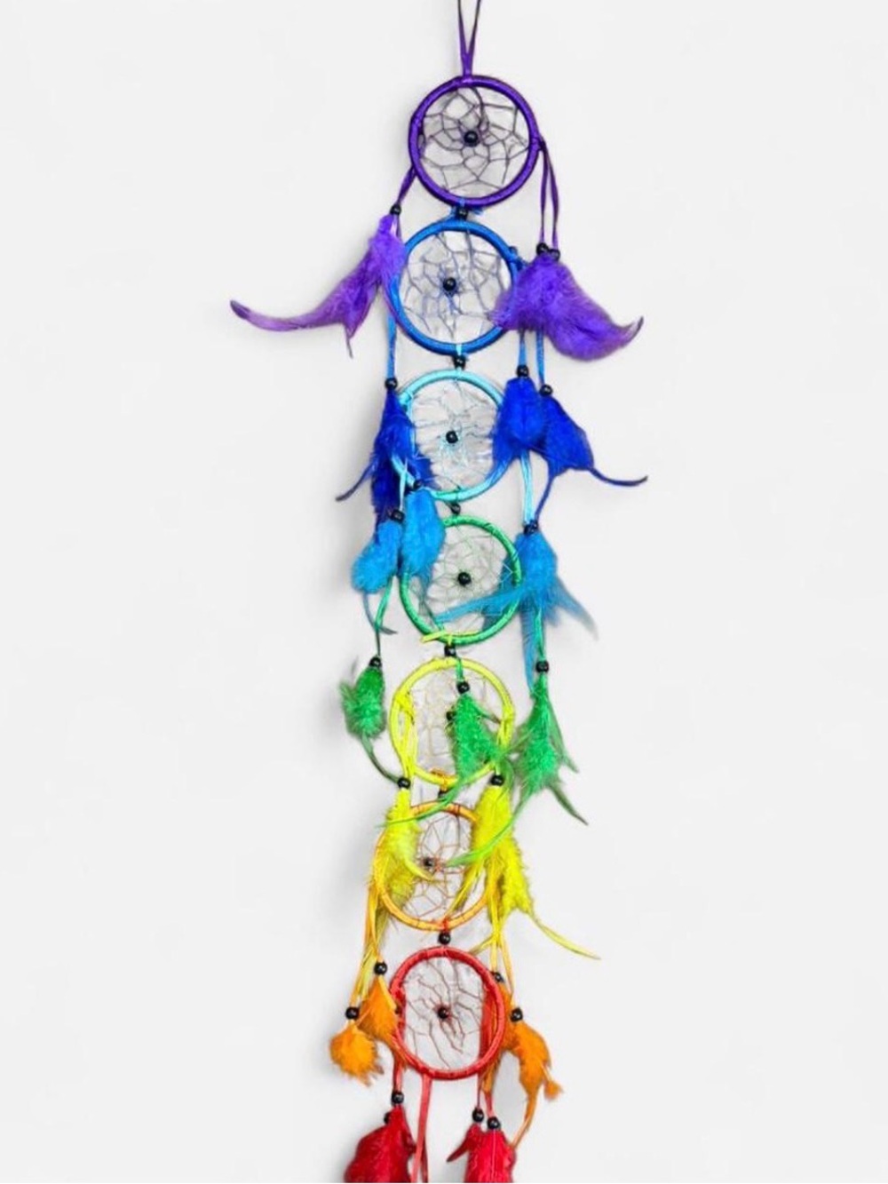 Colorful Rainbow Dreamcatcher Wall Hanging - Multicolor